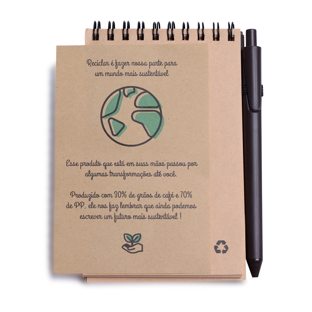 Mini Caderno A6 Capa em PP com Caneta