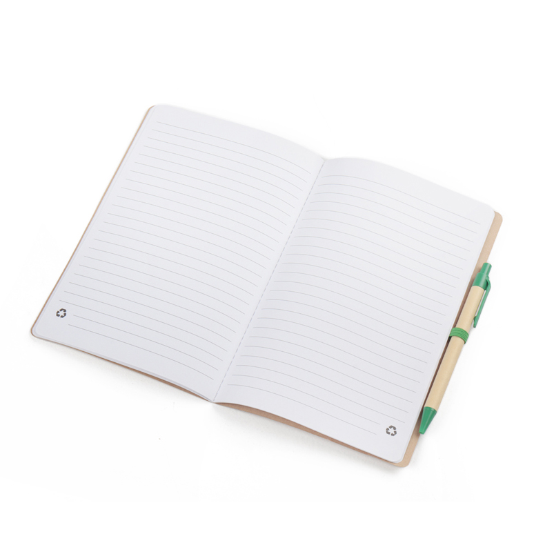Caderno A5 capa em papel Kraft com caneta