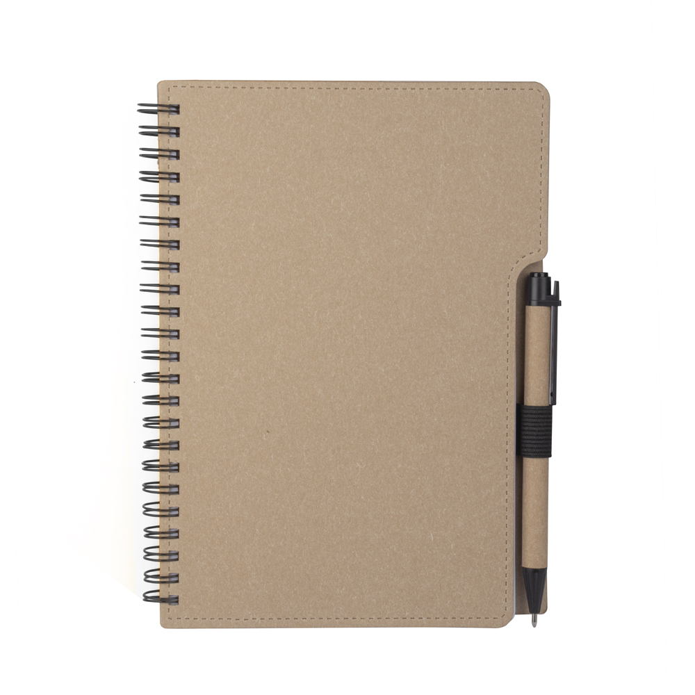 Caderno A5 Capa em Papelão Reciclado c/ Caneta