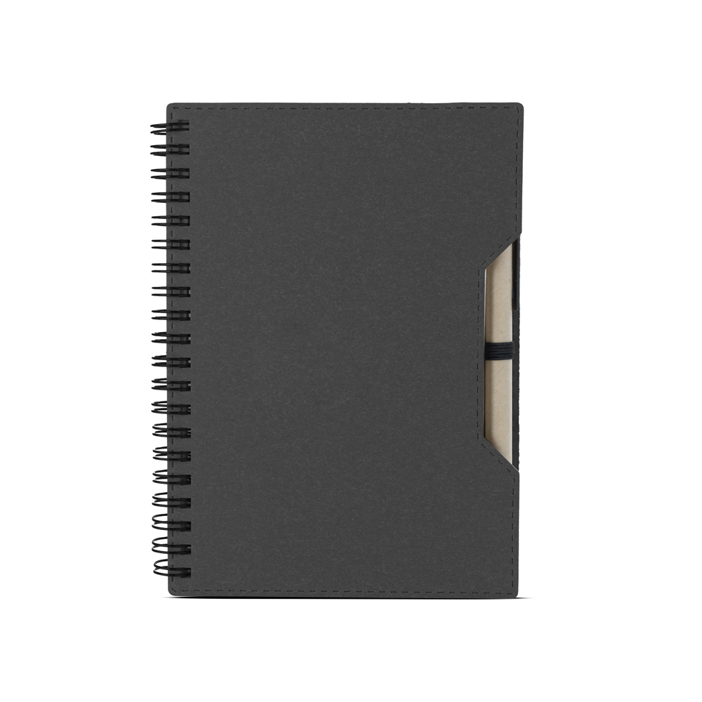 Caderno capa em papelão reciclado com caneta
