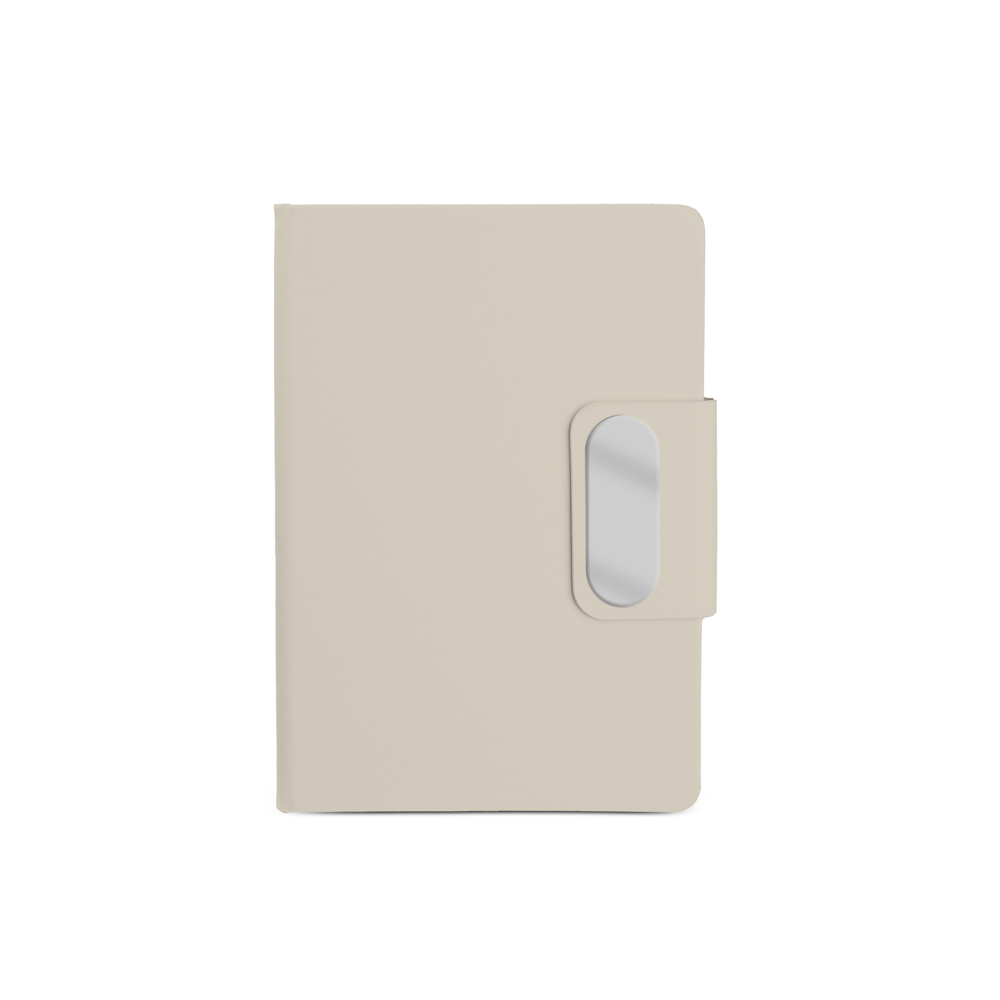 Caderno em PU com placa em metal