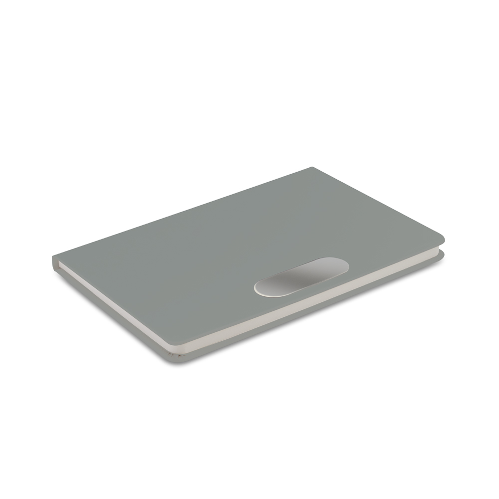 Caderno em PU com placa em metal