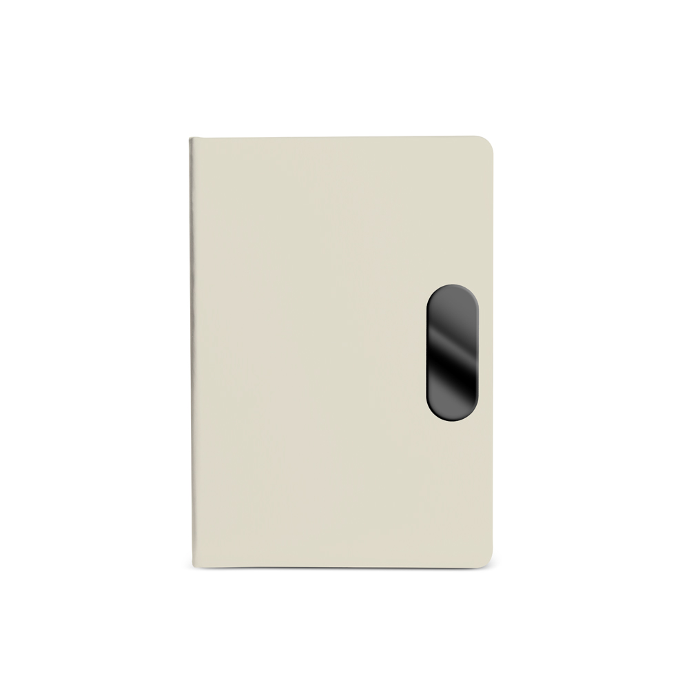 Caderno em PU com placa em metal