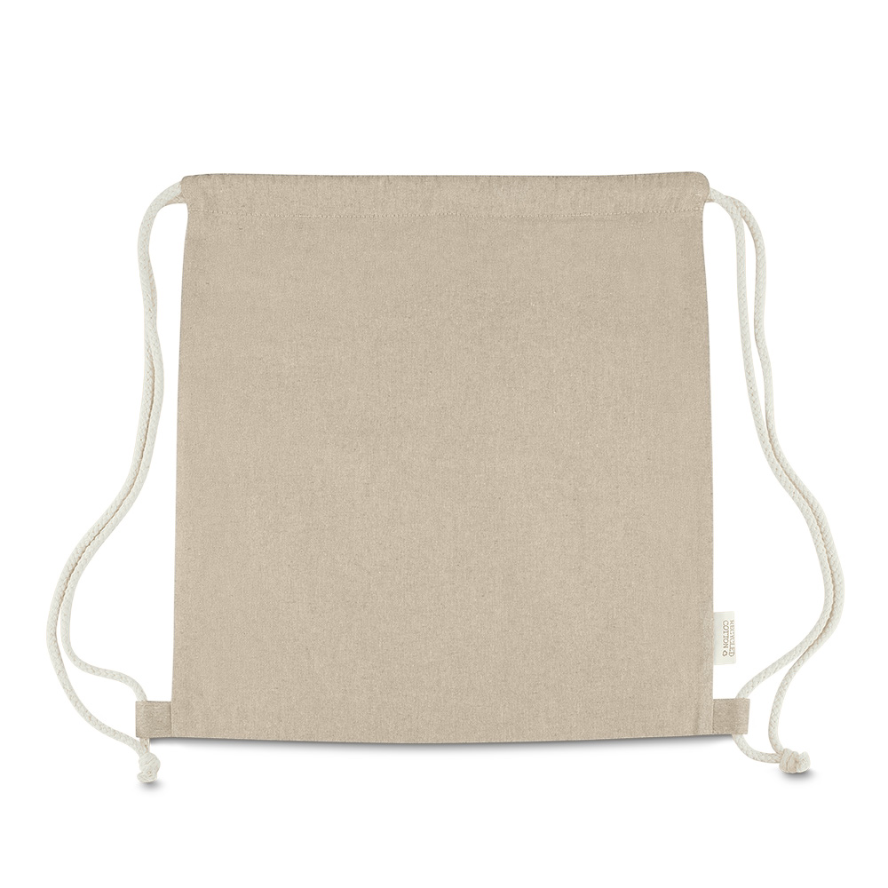 Sacola/Mochila em algodão mescla reciclado 140g/m²