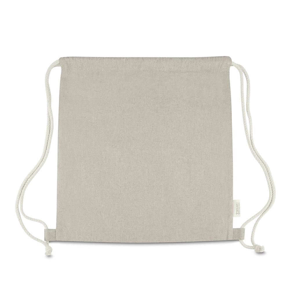 Sacola/Mochila em algodão mescla reciclado 140g/m²